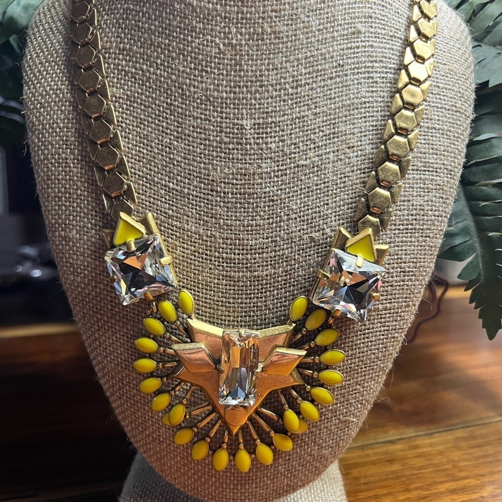 Stella & Dot Gold and Yellow Geometric Necklace
